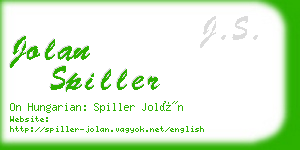 jolan spiller business card